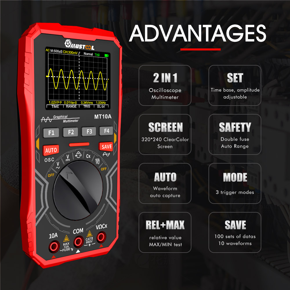 MUSTOOLMT10AIntelligentGraphicalDigitalOscilloscopeMultimeter2in1With24InchesColorScreen1MHzBandwidt-2015764-8