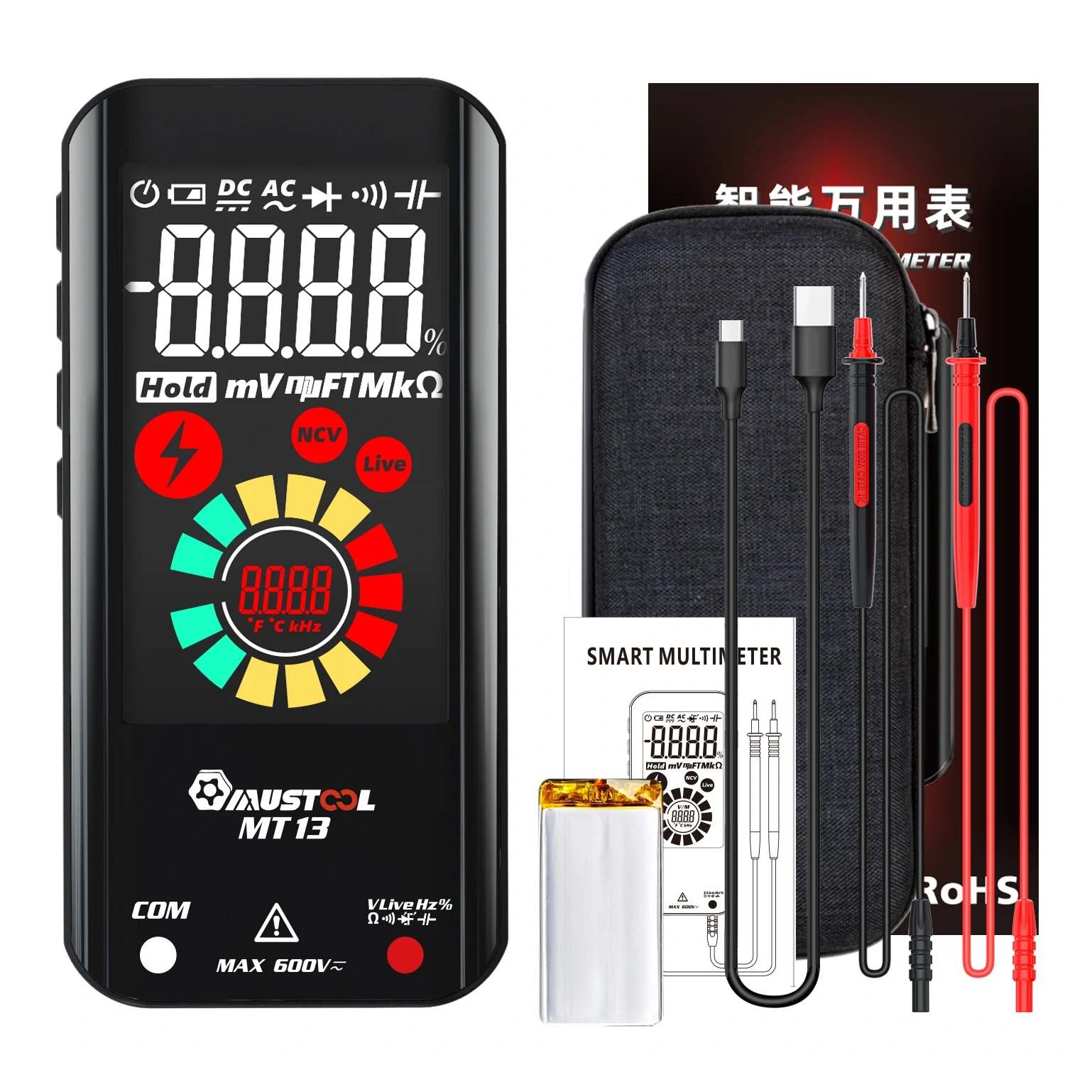 MUSTOOLMT13MiniSmartMultimeter32-inchColorScreenDigital9999CountsTrueRMSMultimeterBuilt-inRechargeab-1972856-6