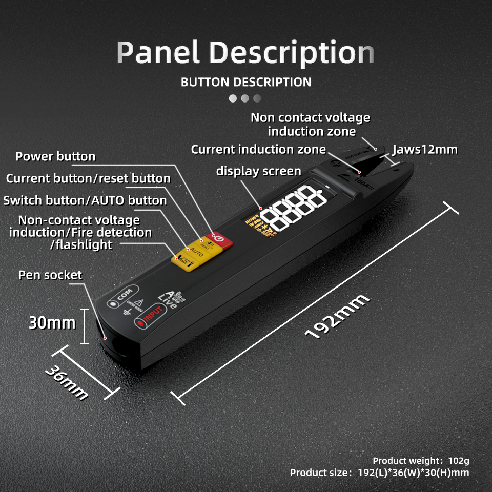 MUSTOOLU0HighPrecisionU-shapedClampMultimeterACDCCurrentVoltageResistanceCapacitanceFrequencyAnalyze-2013479-9