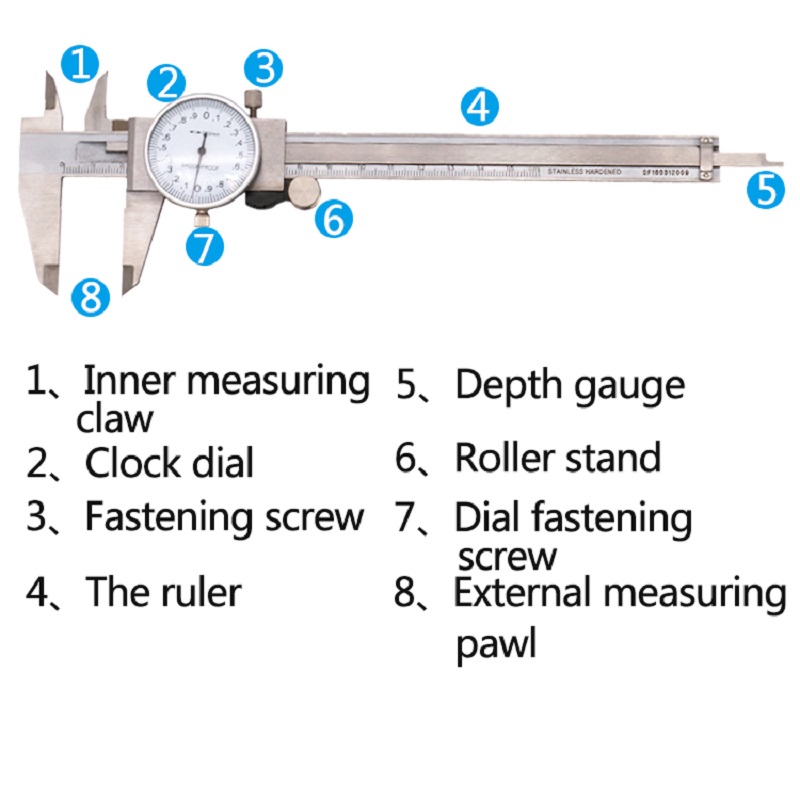 MetricGaugeMeasuringToolDialCaliper0-150mm002mmShock-proofStainlessSteelPrecisionVernierCaliper-1602579-1