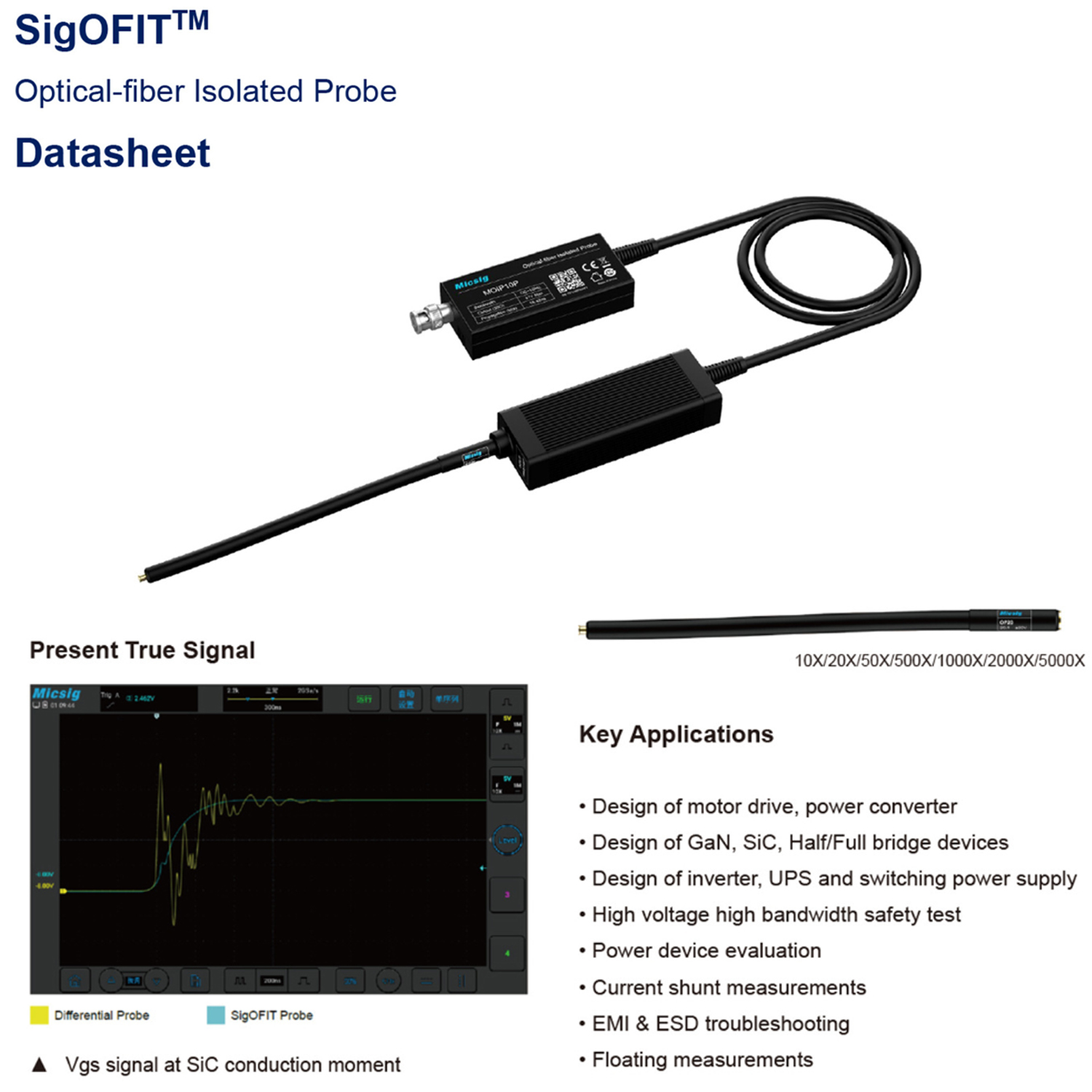 MicsigMOIP01PMOIP02PSigOFITOpticalIsolationProbe100MHz200MHzSuperiorCMRRHighVoltageCapabilitiesAccur-2006469-1