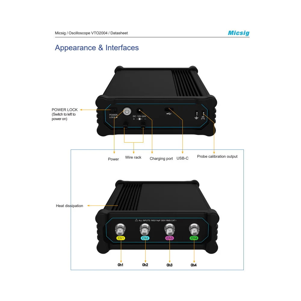 MicsigVTO2004PortableSplit-TypeOscilloscopewith200MHzBandwidth1GSasSamplingRateandHighCapacityBatter-2006481-10