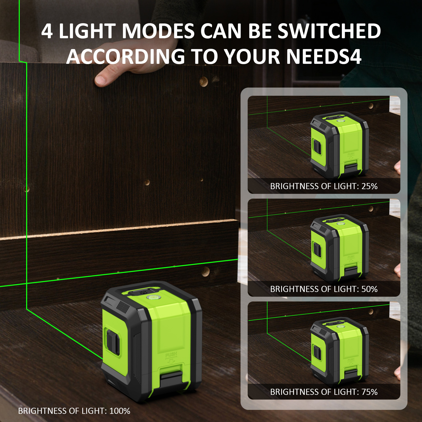 Mini360-DegreeGreenCrossLineLaserLevelwith2400mAhLithiumBatteryVersatileLightModesincludingL-Bracket-2004298-1