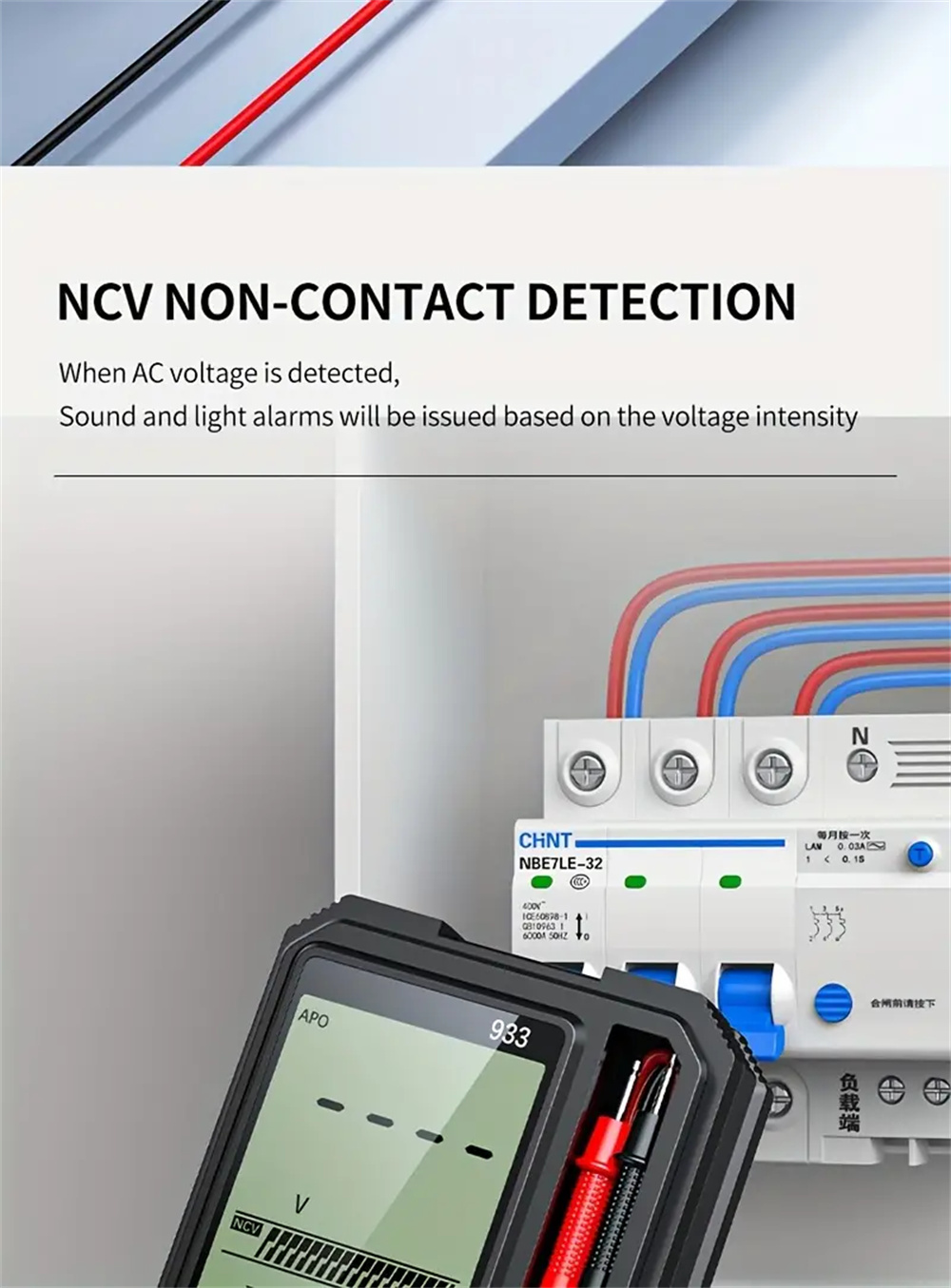 MultifunctionalMultimeter933933SwithIntelligentOverloadProtectionBacklitDisplayLiveNeutralTestingNon-2007512-8