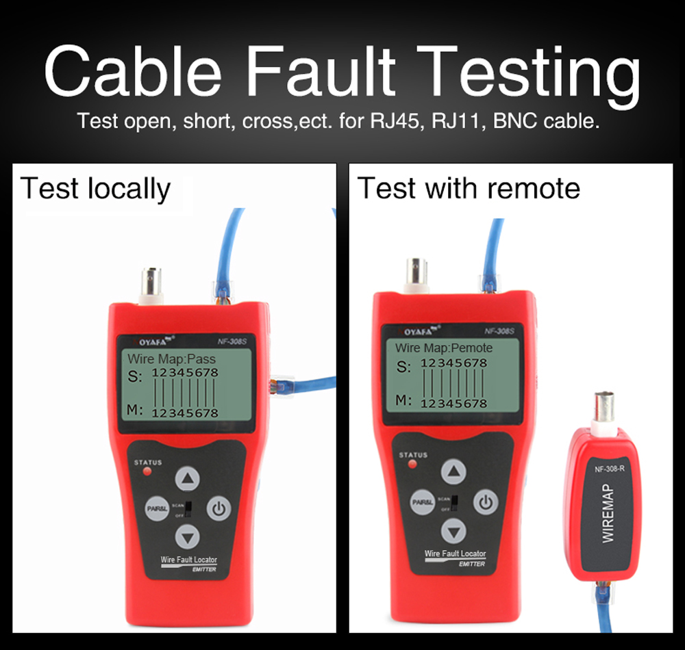 NOYAFANF-308SNetworkCableTesterMeasureLengthWiremapTesterLCDDisplayCableTrackerRJ45RJ11NetworkTester-1988488-5