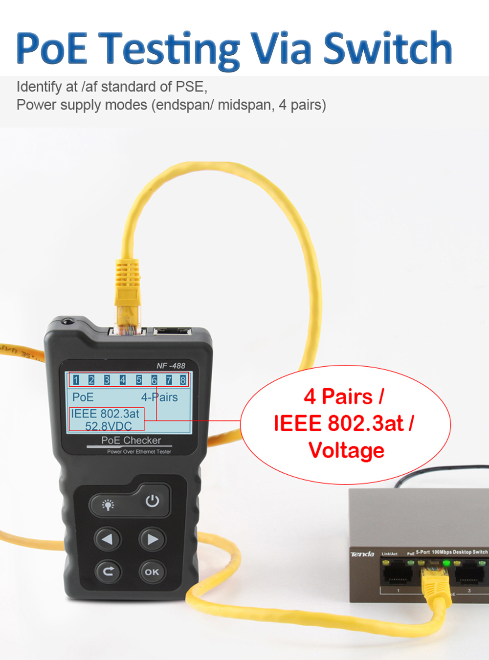 NOYAFANF-488NetworkCableTesterPoESwitchOnlineTestPoEVoltagePolarityCableTrackerLoopTestToolwithLCDDi-1988603-6