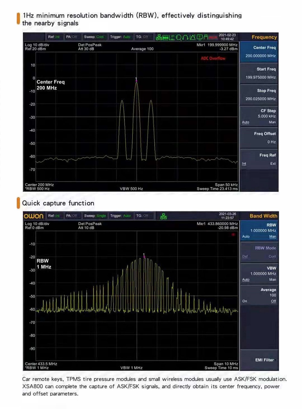 OWONXSA805XSA810XSA8159kHz-15GHz9InchTFTLCDDisplaySpectrumAnalyzerSupportUSBLANHDMICommunicationInte-1923736-2