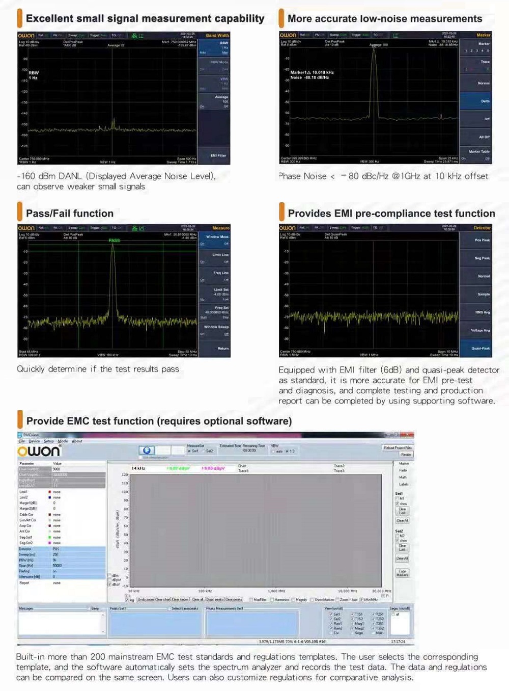 OWONXSA805XSA810XSA8159kHz-15GHz9InchTFTLCDDisplaySpectrumAnalyzerSupportUSBLANHDMICommunicationInte-1923736-3