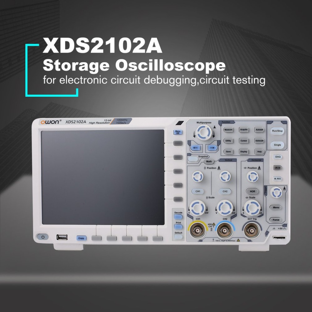 OwonXDS2102ADigitalOscilloscope12BitsVerticalResolution100MHz1GSs8InchLCDDisplay2CHHighResolutionDig-1796198-1