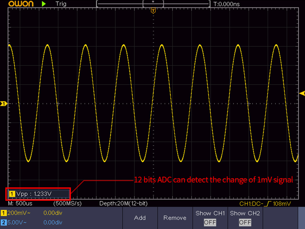 OwonXDS2102ADigitalOscilloscope12BitsVerticalResolution100MHz1GSs8InchLCDDisplay2CHHighResolutionDig-1796198-11