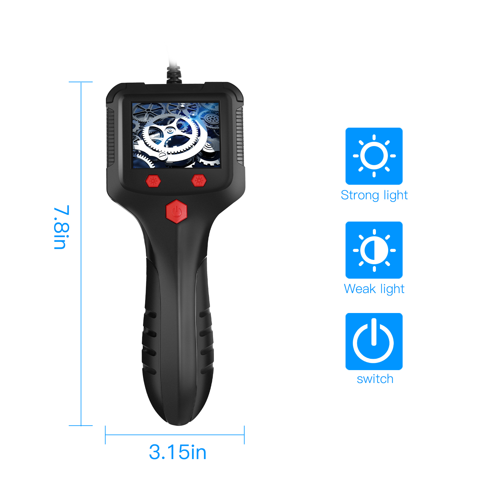 ProfessionalIndustrialHD1080PBorescopeSingleCamerawith24InchLCDScreen50MeterPipeSewerInspectionIP68W-1965136-6