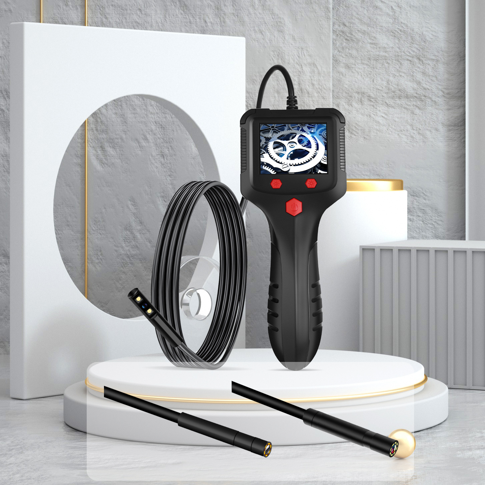 ProfessionalIndustrialHD1080PBorescopeSingleCamerawith24InchLCDScreen50MeterPipeSewerInspectionIP68W-1965136-10