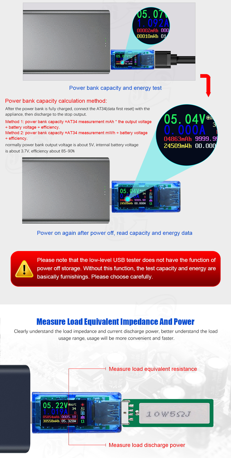 RUIDENGAT34USB30IPSHDColorScreenUSBTesterVoltageCurrentCapacityEnergyPowerTester-1326425-5