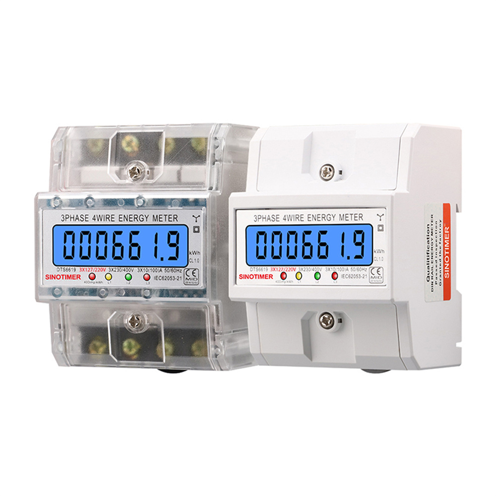 SmartMeter100ALCDKWhEnergyMeterwithThree-PhaseBacklightGuideRailforHomeUseEnergyMonitoring3127220VAC-1998182-1