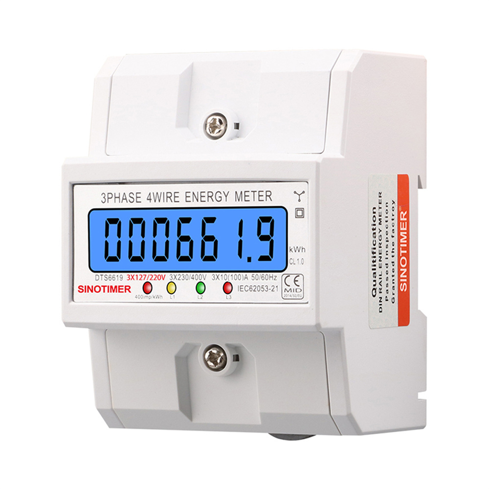 SmartMeter100ALCDKWhEnergyMeterwithThree-PhaseBacklightGuideRailforHomeUseEnergyMonitoring3127220VAC-1998182-2