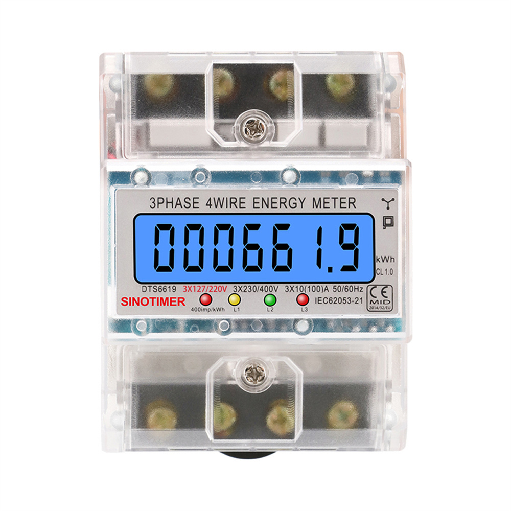 SmartMeter100ALCDKWhEnergyMeterwithThree-PhaseBacklightGuideRailforHomeUseEnergyMonitoring3127220VAC-1998182-4