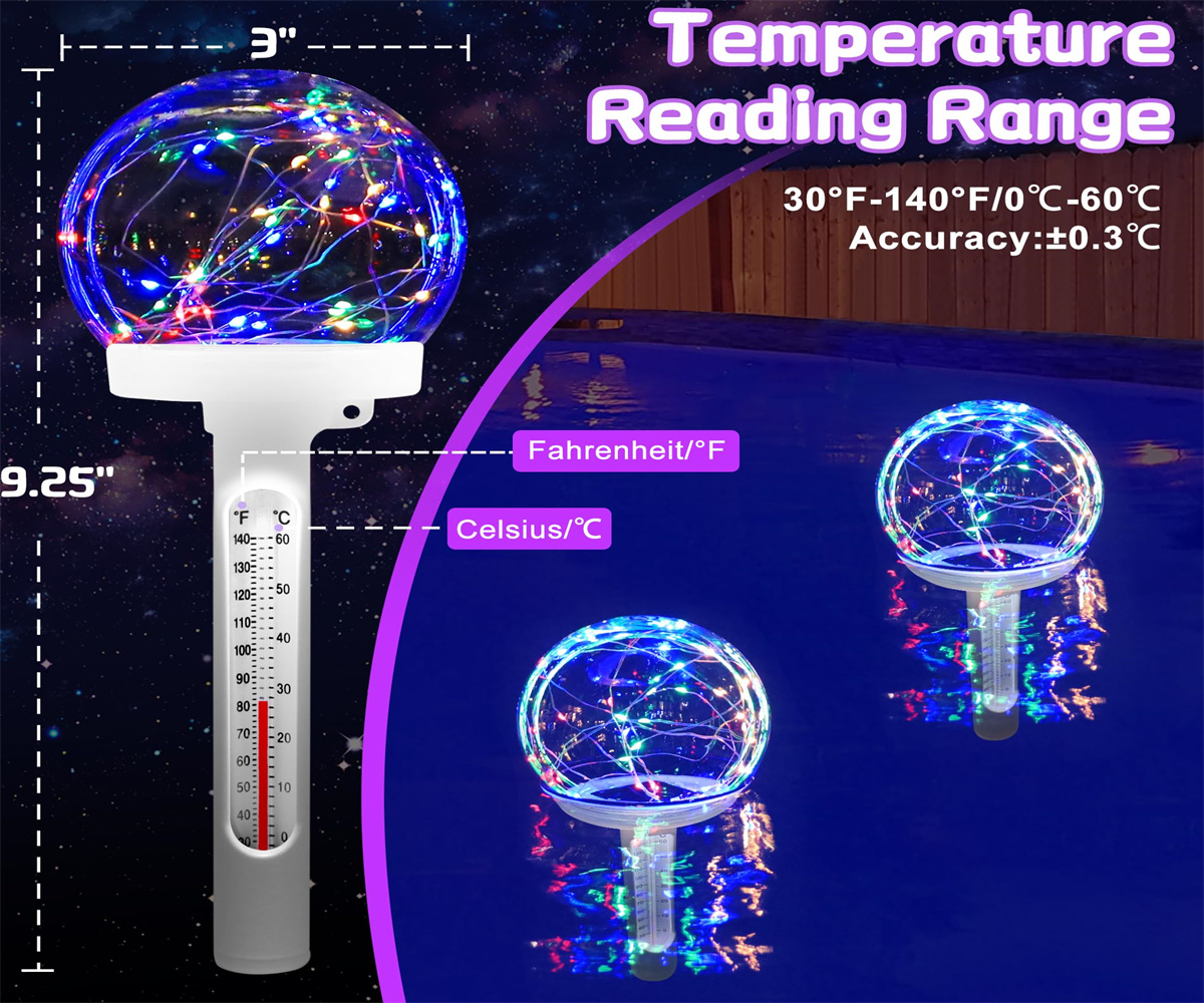 SolarPoweredFloatingPoolThermometerEasytoReadNightDisplayWaterproofHighAccuracyLEDColoredLightforPer-2012909-4