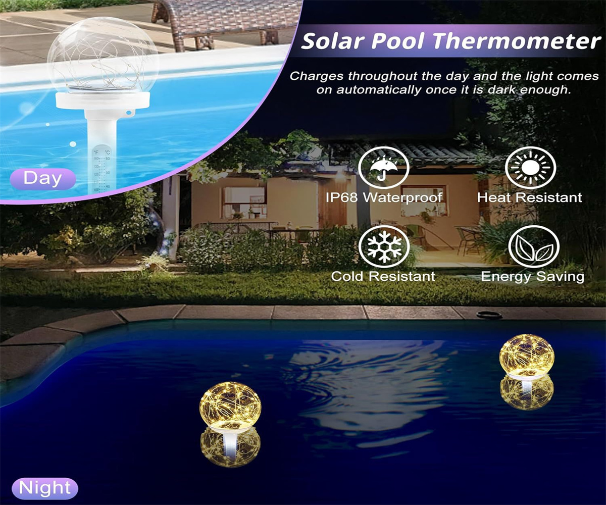 SolarPoweredFloatingPoolThermometerEasytoReadNightDisplayWaterproofHighAccuracyLEDColoredLightforPer-2012909-7