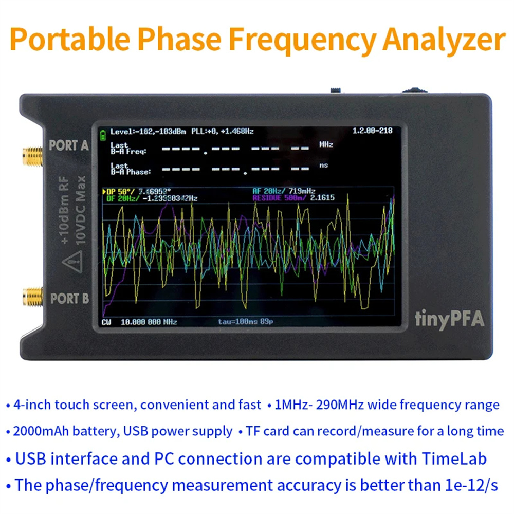 TinyPFAPhaseFrequencyAnalyzerwith4-InchTouchScreen1MHz-290MHzFrequencyRangeHigh-precisionMeasurement-2015562-6