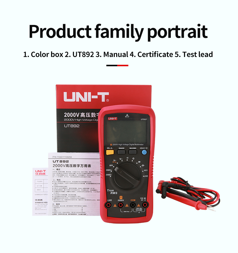 UNI-TDigitalMultimeterUT8922000VACDCVoltmeterTrueRMSCapacitorTesterFrequencyMeterNCVLIVETest-1984161-12