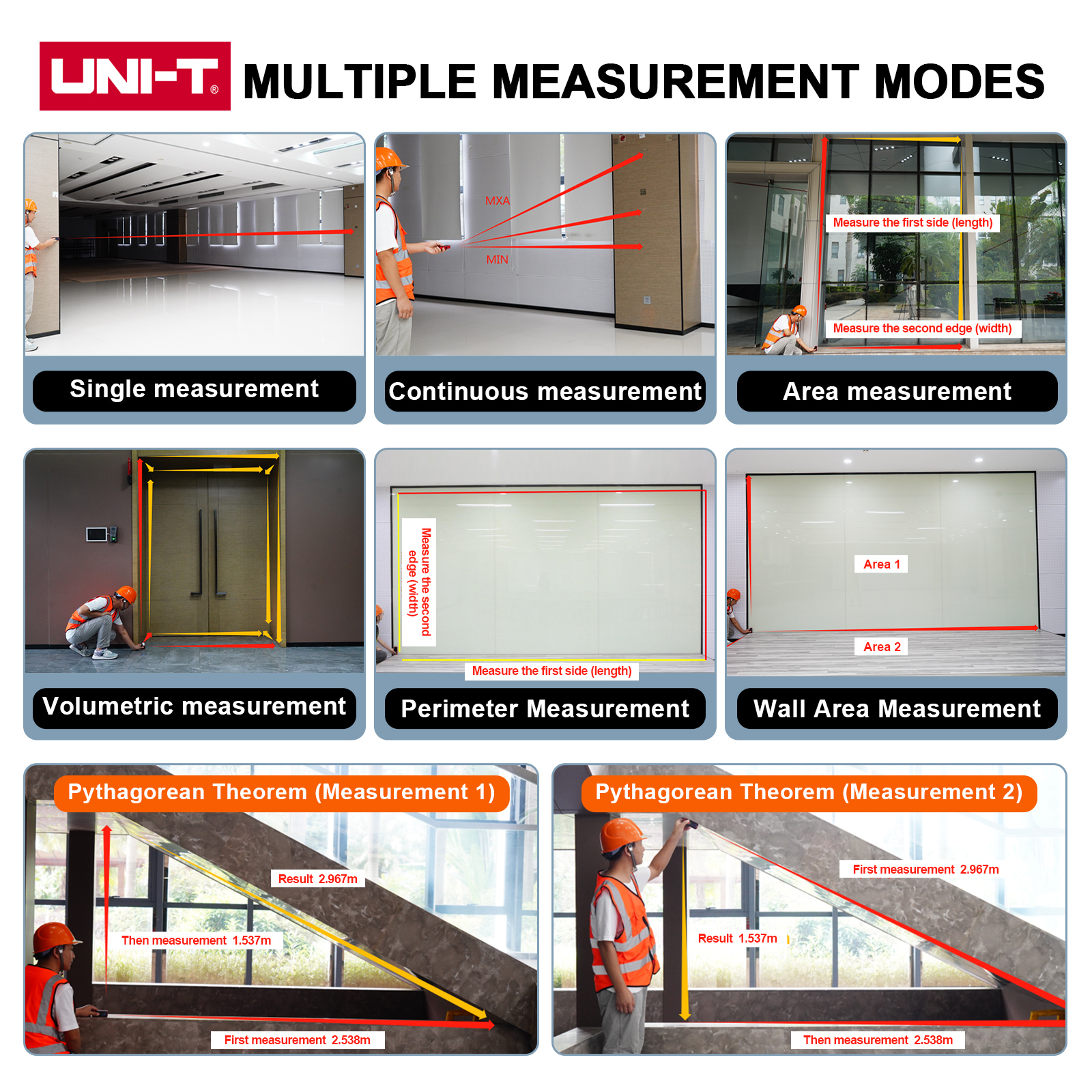 UNI-TLM40MiLM60MiMiniRechargeableLaserDistanceMeters40m60mDigitalElectronicRulerMeasuringInstrument-2012845-7