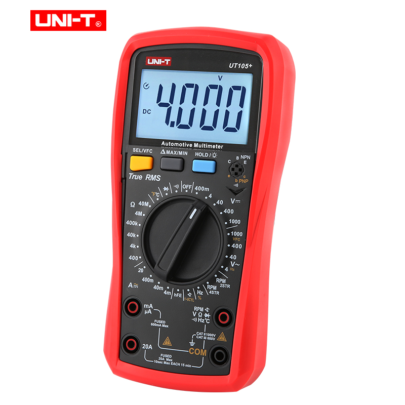 UNI-TUT105PlusAutomobileMultimeterTrueRMSAutoRangeVoltageCurrentFrequencyTemperatureTester-1984160-4