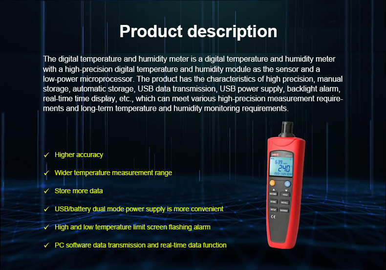 UNI-TUT331UT332DigitalThermometerHygrometerTemperatureHumidityMeasuringInstrumentsForFoodHighPrecisi-1983053-2