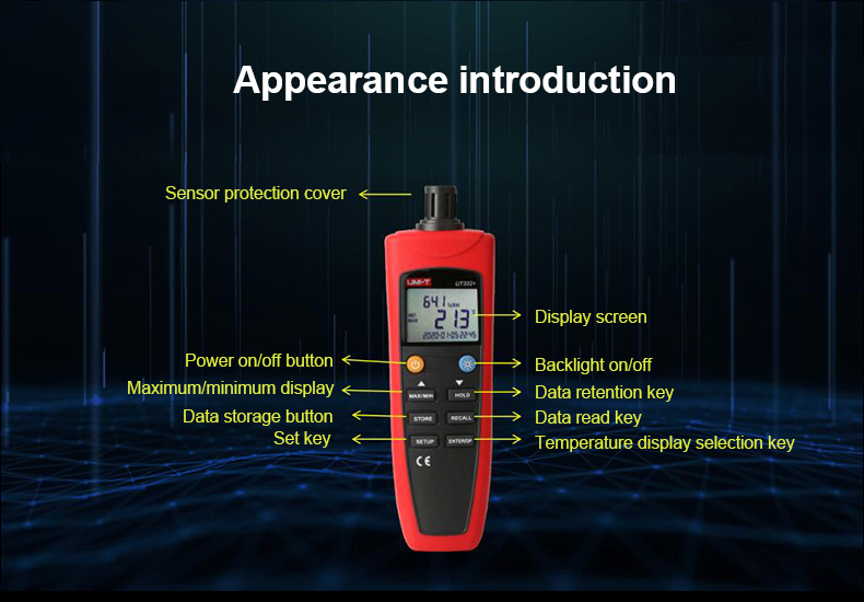 UNI-TUT331UT332DigitalThermometerHygrometerTemperatureHumidityMeasuringInstrumentsForFoodHighPrecisi-1983053-5