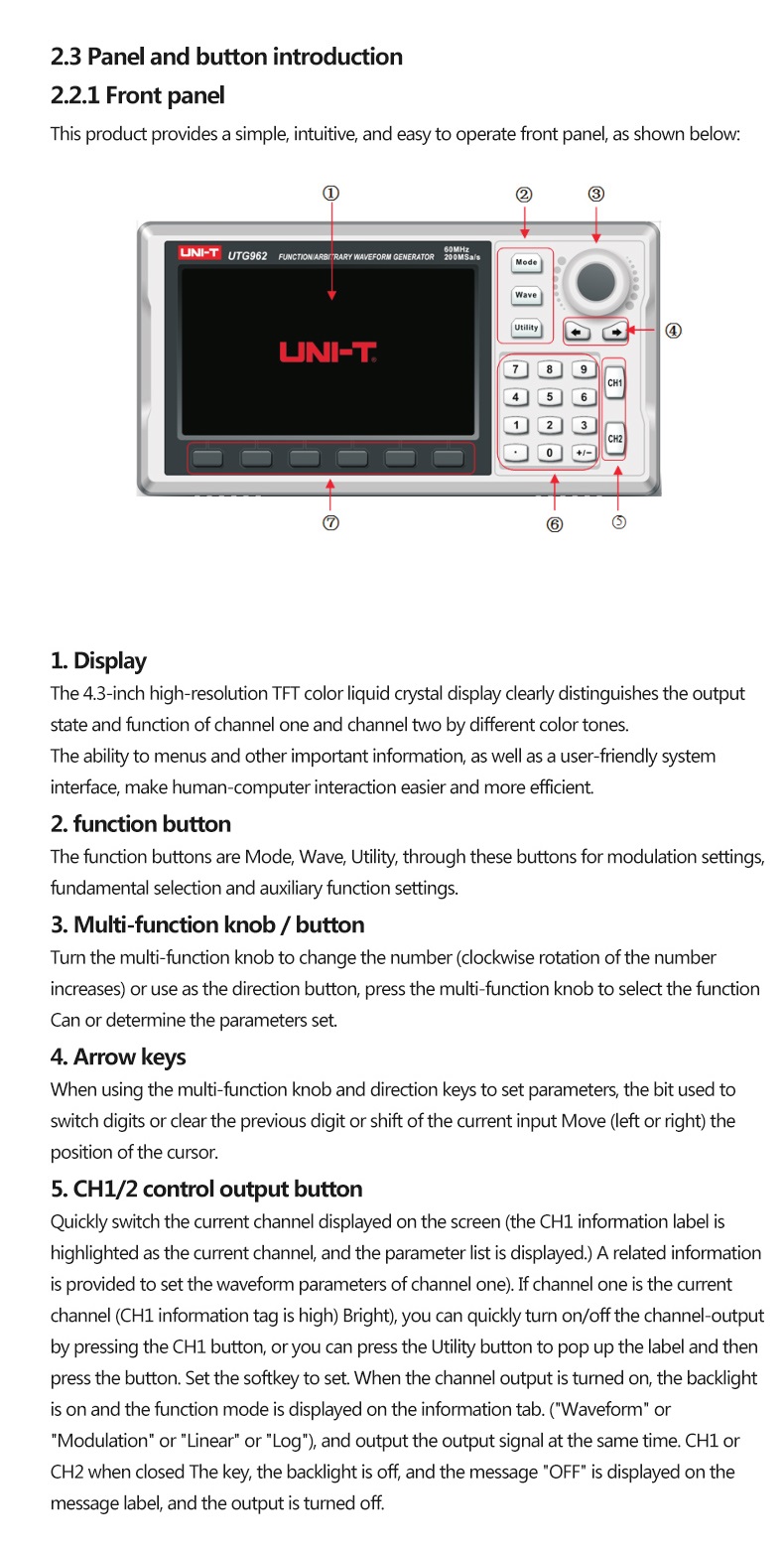 UNI-TUTG932EUTG962EFunctionArbitraryWaveformGeneratorSignalSourceDualChannel200MSs14bitsFrequencyMet-1708357-5