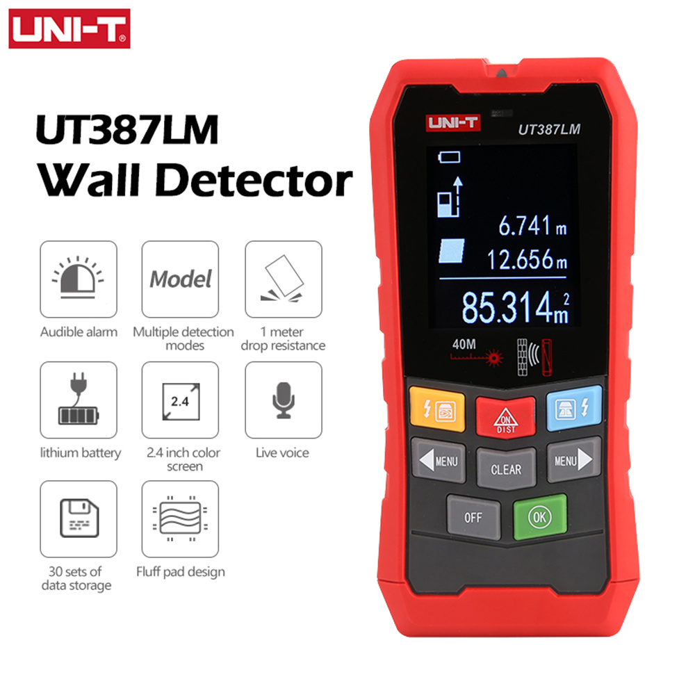 UNI-TWallScannerUT387EUT387SUT387LM4In1MetalDetectorWoodStudFinderACVoltageLiveCableWiresDepthTracke-1994513-1