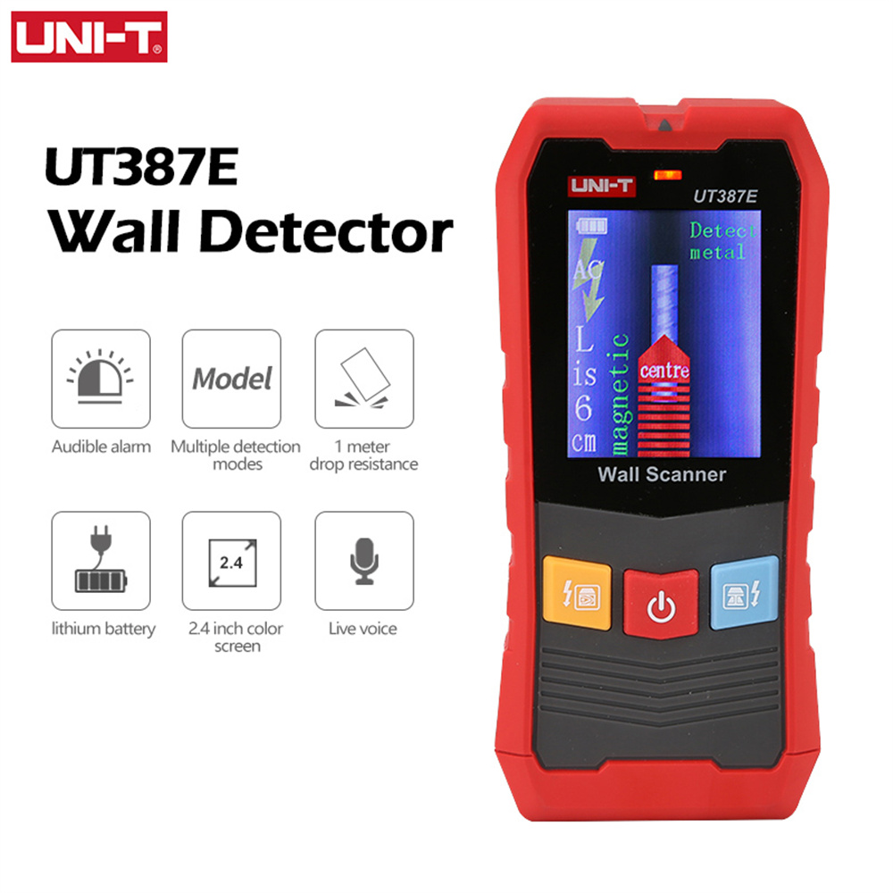 UNI-TWallScannerUT387EUT387SUT387LM4In1MetalDetectorWoodStudFinderACVoltageLiveCableWiresDepthTracke-1994513-2