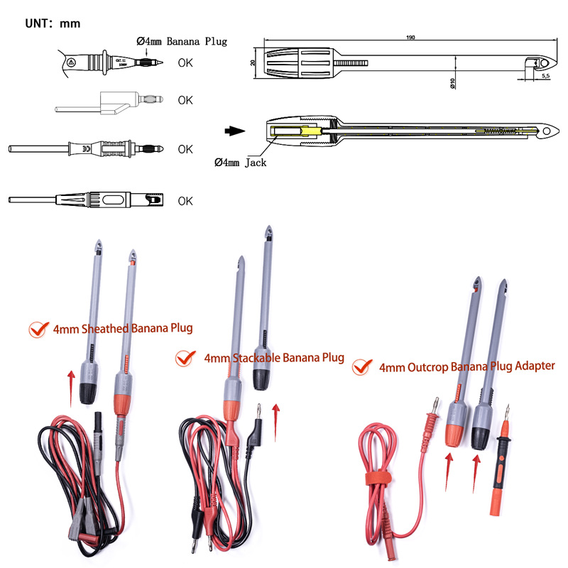 UniversalMultimeterPiercingProbewith4mmBananaPlugNon-DestructiveforAutoRepairTestingPreciseReadingsA-2014905-4