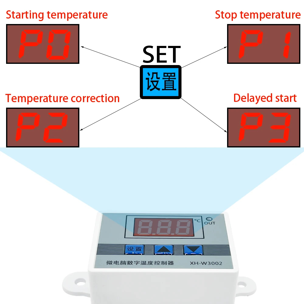 W3002DigitalLEDTemperatureControllerwith12V24V220V110VOptionsDualRefrigerationandHeatingControlAdjus-2011807-1