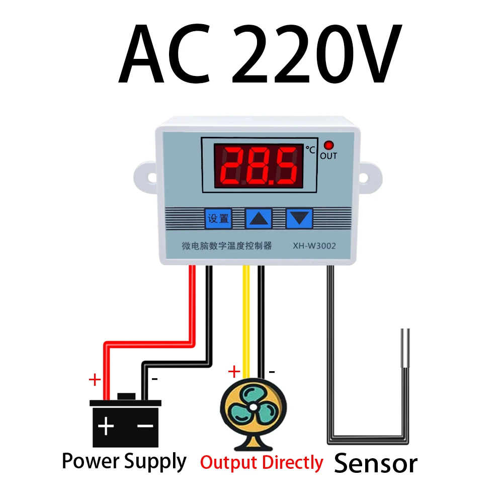 W3002DigitalLEDTemperatureControllerwith12V24V220V110VOptionsDualRefrigerationandHeatingControlAdjus-2011807-11