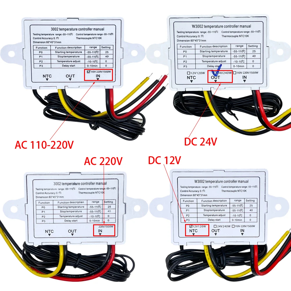 W3002DigitalLEDTemperatureControllerwith12V24V220V110VOptionsDualRefrigerationandHeatingControlAdjus-2011807-6
