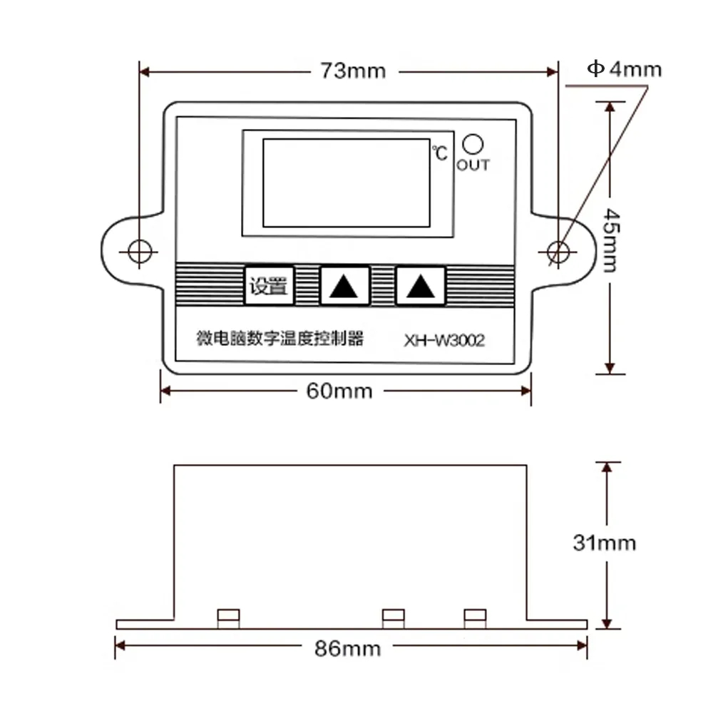 W3002DigitalLEDTemperatureControllerwith12V24V220V110VOptionsDualRefrigerationandHeatingControlAdjus-2011807-7
