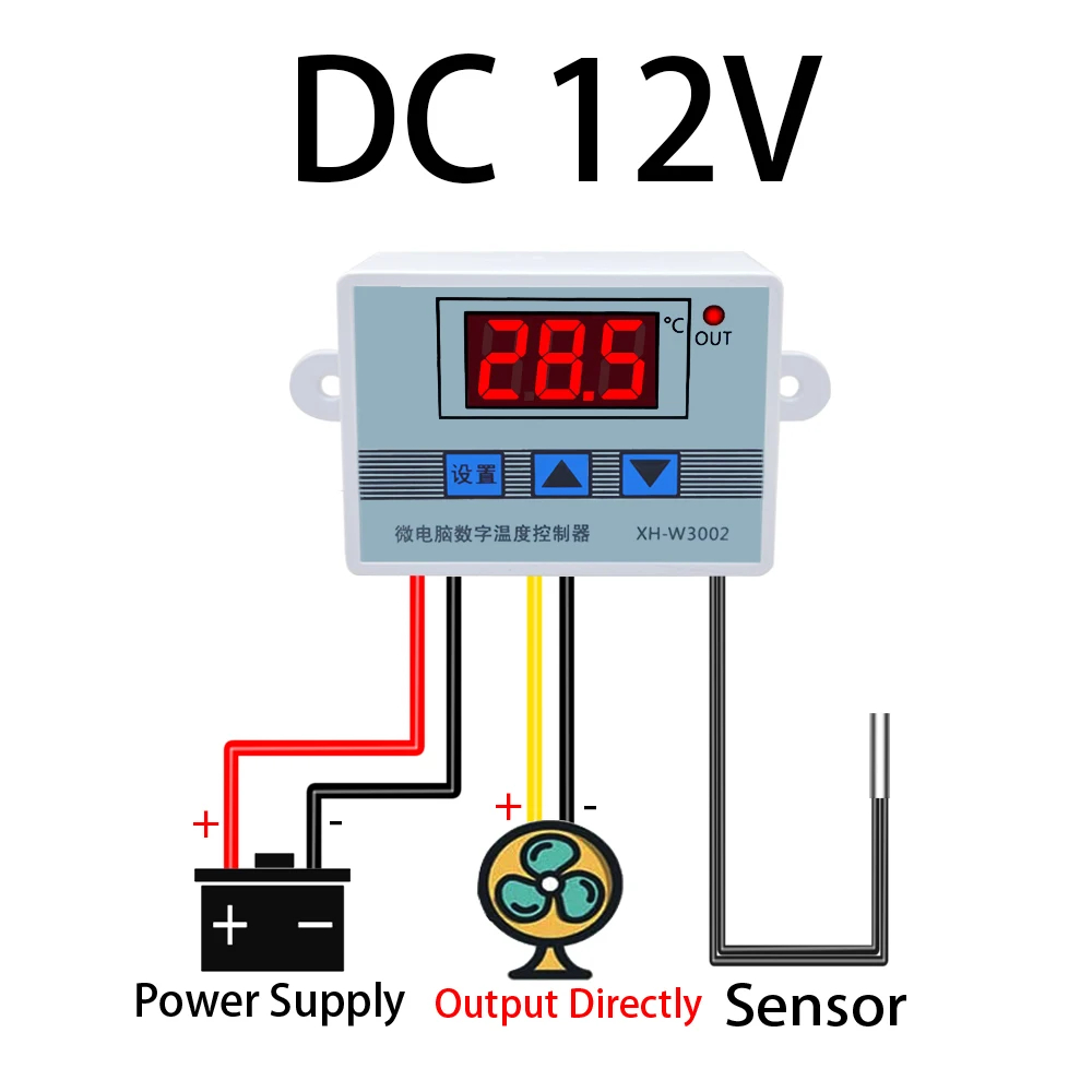 W3002DigitalLEDTemperatureControllerwith12V24V220V110VOptionsDualRefrigerationandHeatingControlAdjus-2011807-9