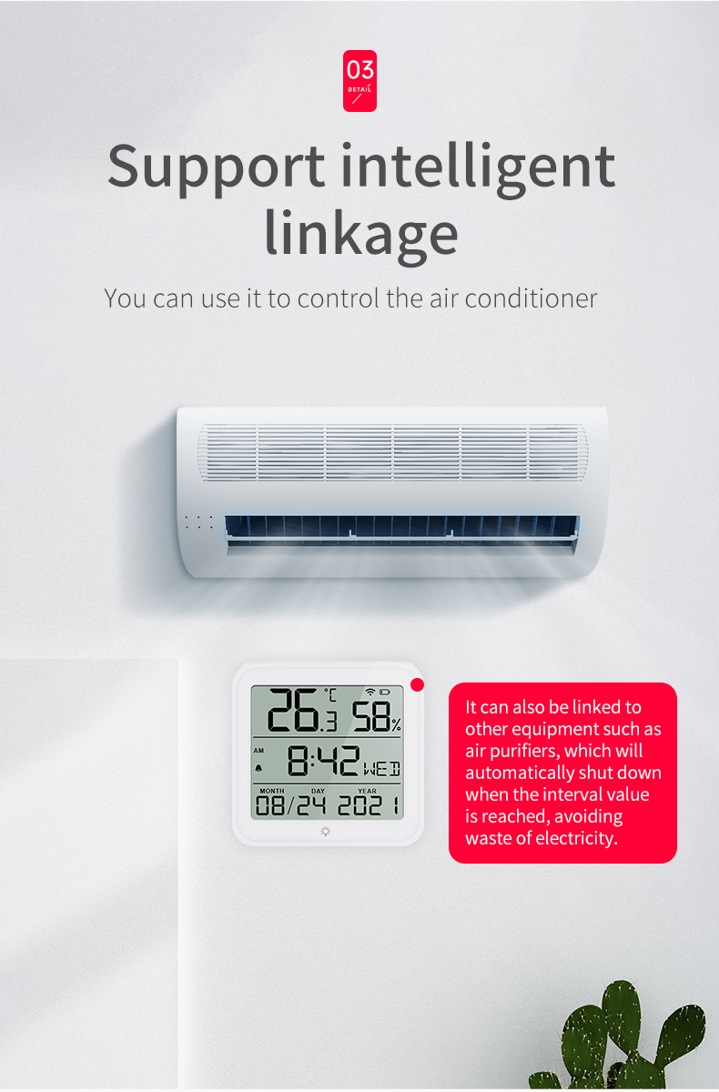 WiFiConnectedLCDDisplayTemperatureandHumidityMonitorwithMulti-FunctionClockandAlarmFeaturesSupportsC-2008092-4