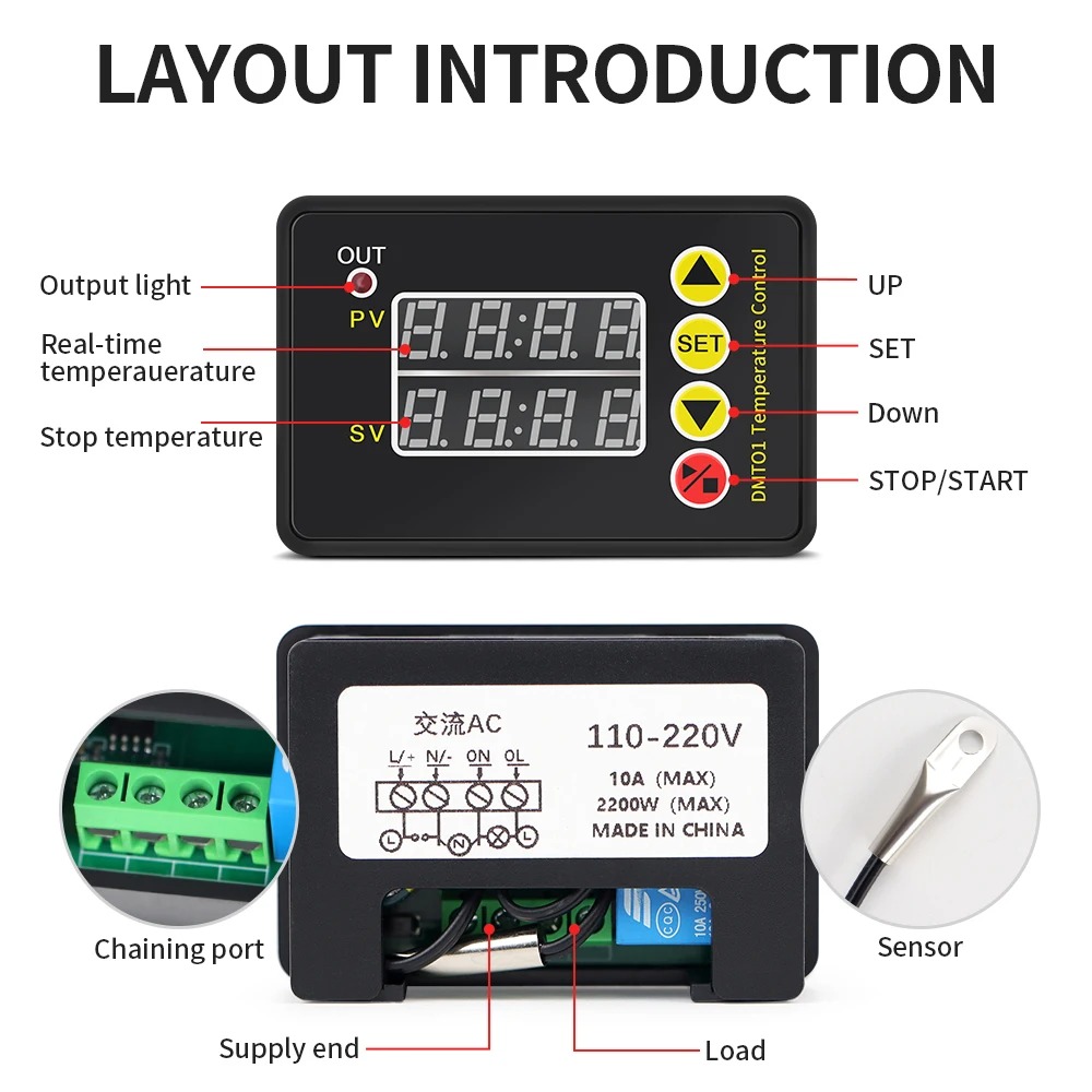 ZFX-G3051DigitalTemperatureControllerMicrocomputerThermostatHeatingCoolingControlRefrigerationNTCSen-2004584-5