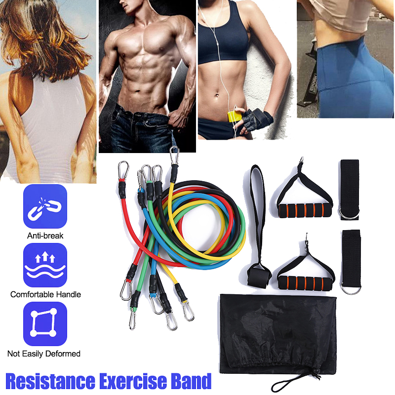 11PCSResistanceBandsYogaPilatesAbsExerciseFitnessTubeWorkoutTool-1723644-1