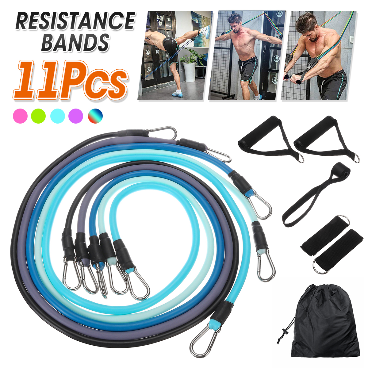 11PcsResistanceBandPracticalElasticTrainingRopeForYogaPilatesWorkoutNaturalRubberLatexFitnessResista-1621286-1