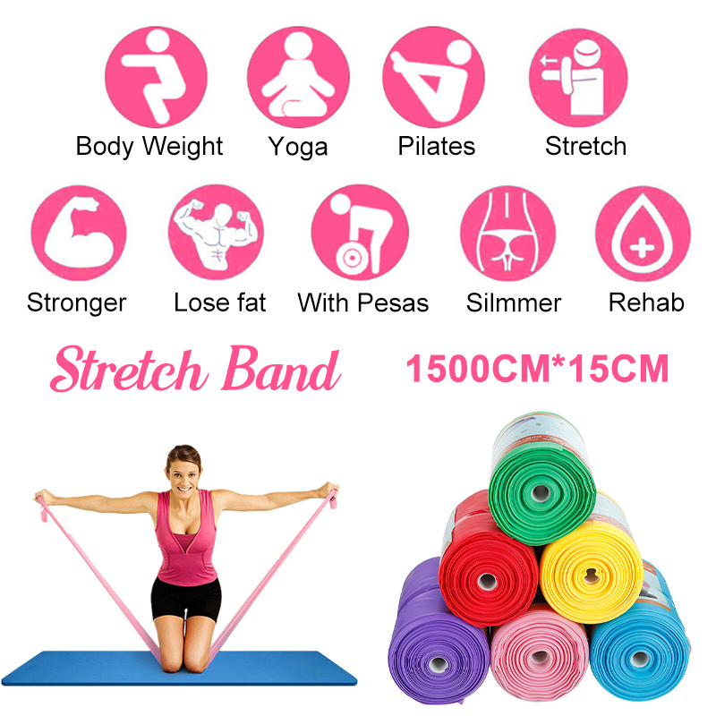 15M15CMGYMExercisePilatesFitnessAerobicsStretchResistanceYogaBandsBelt-1617024-4