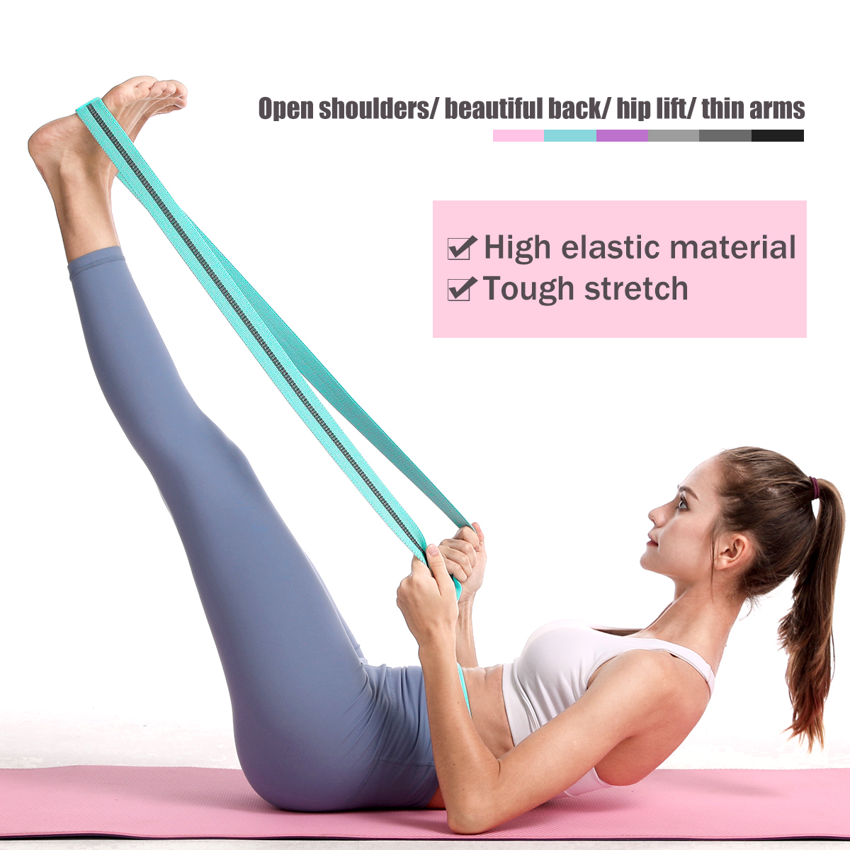 3pcsElasticYogaPilatesStretchResistanceBandStrapExerciseFitnessGymSports-1784382-4