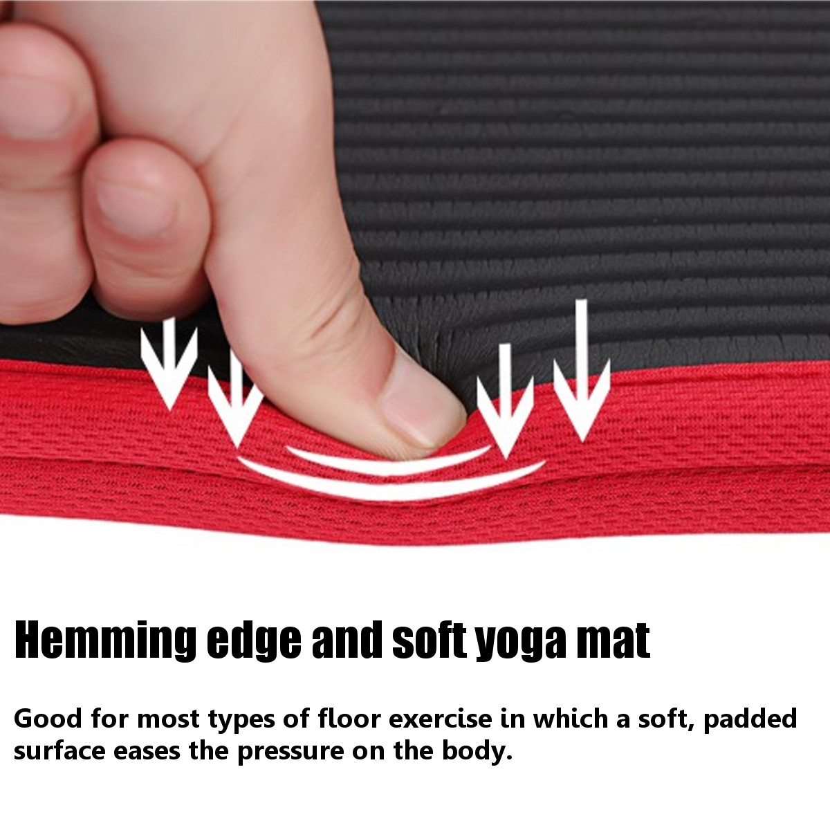 72x24x04inchNBRYogaMatExerciseFitnessGymPilatesAnti-slipWaterproofHemmingEdgeMatswithBackBelt-1549038-7