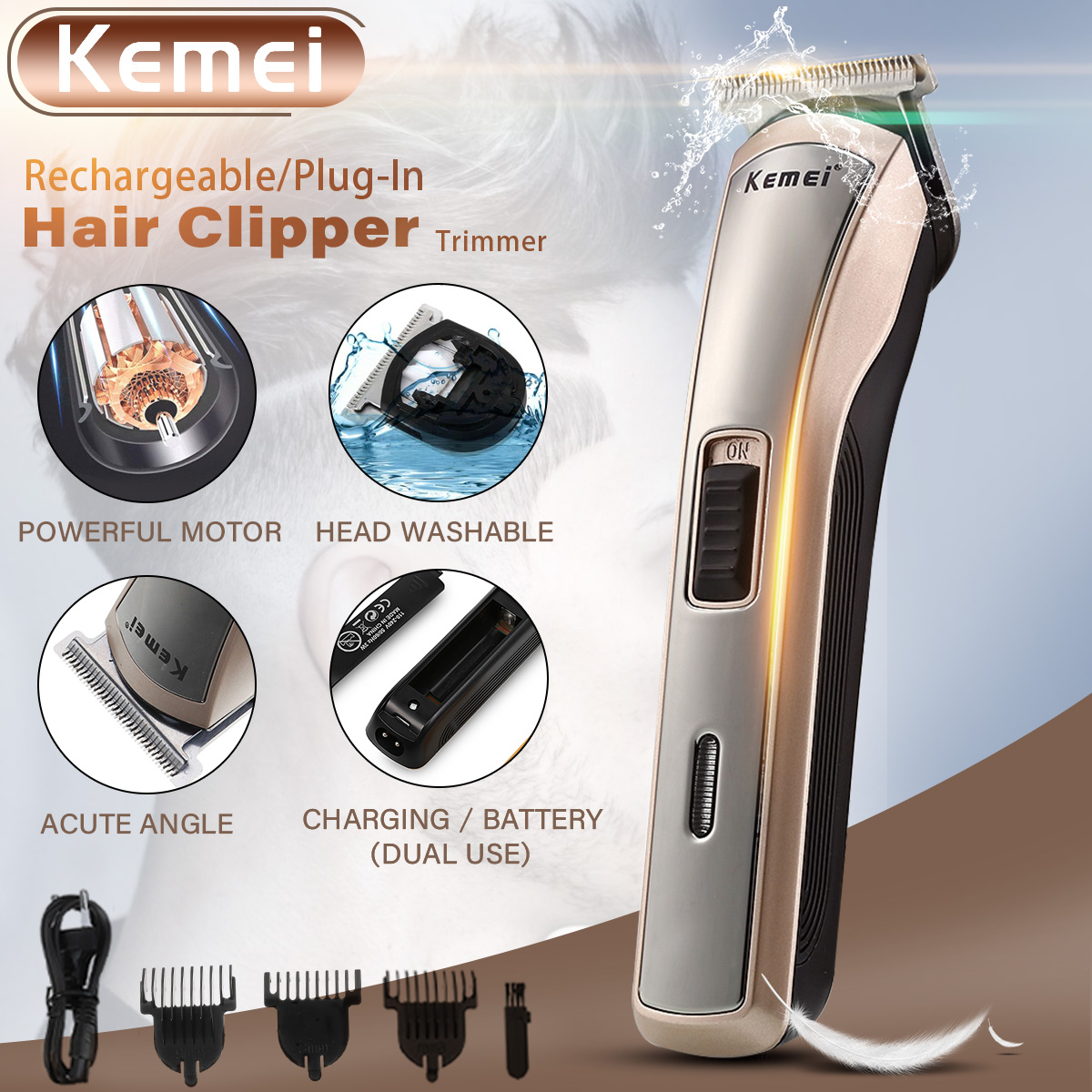 KemeiKM-418RechargeablePrecisionHairClipperHairClipperPushClipperHairdresser-1996450-1