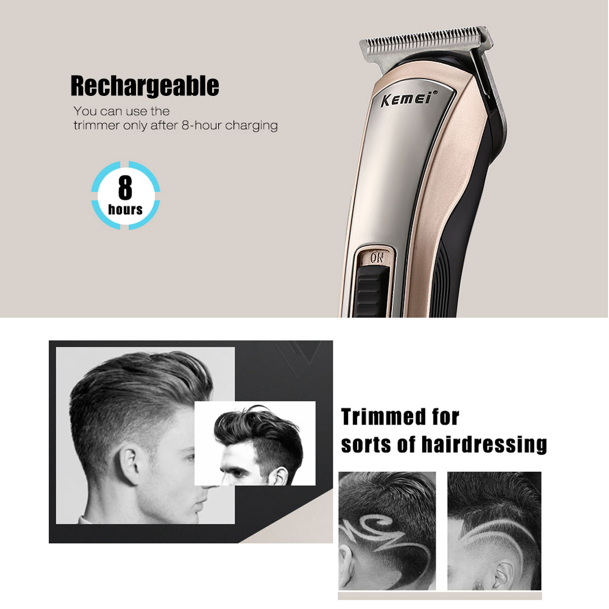 KemeiKM-418RechargeablePrecisionHairClipperHairClipperPushClipperHairdresser-1996450-5