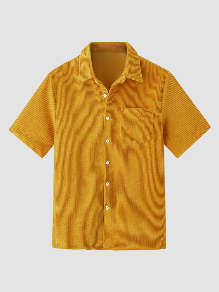 MensCasualCorduroyLightBreathablePocketShortSleeveShirts-1705819-1