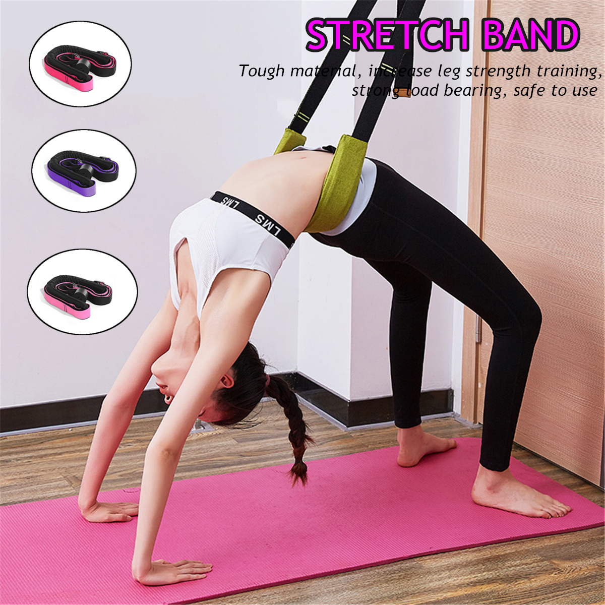 YogaFitnessStretchingBandBackBendStrapAssistAdjustableTrainingBelt-1627383-1