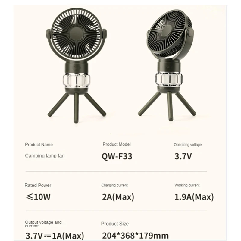 10000mAhPortableCampingFanRechargeablewithMagneticRemoteControlFoldableTripodNightLightPowerBankFunc-2015206-6