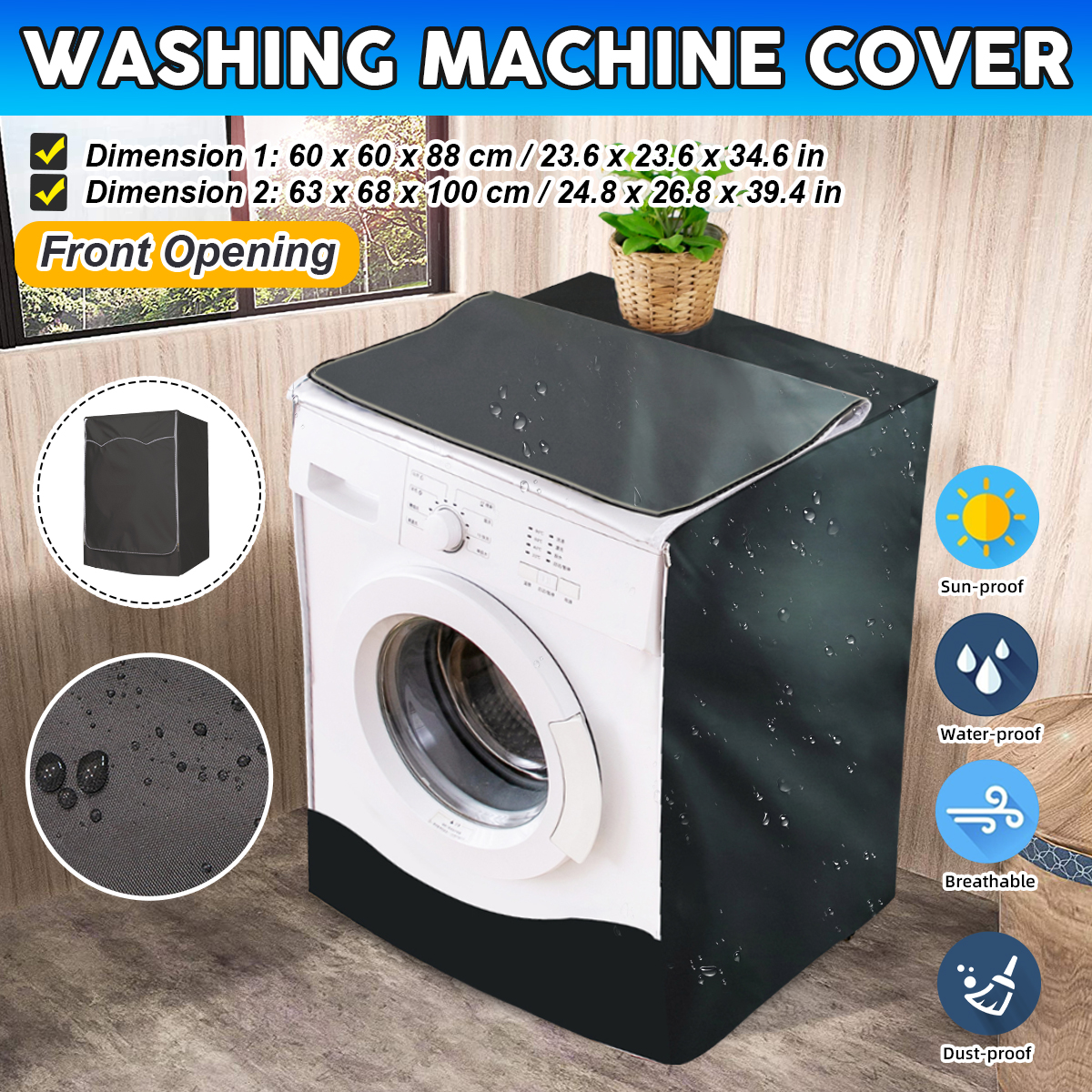 210DWaterproofSunscreenDustProofCoverWashingMachineCoverCaseRollerWashingMachineProtectiveDustFrontL-2008000-1